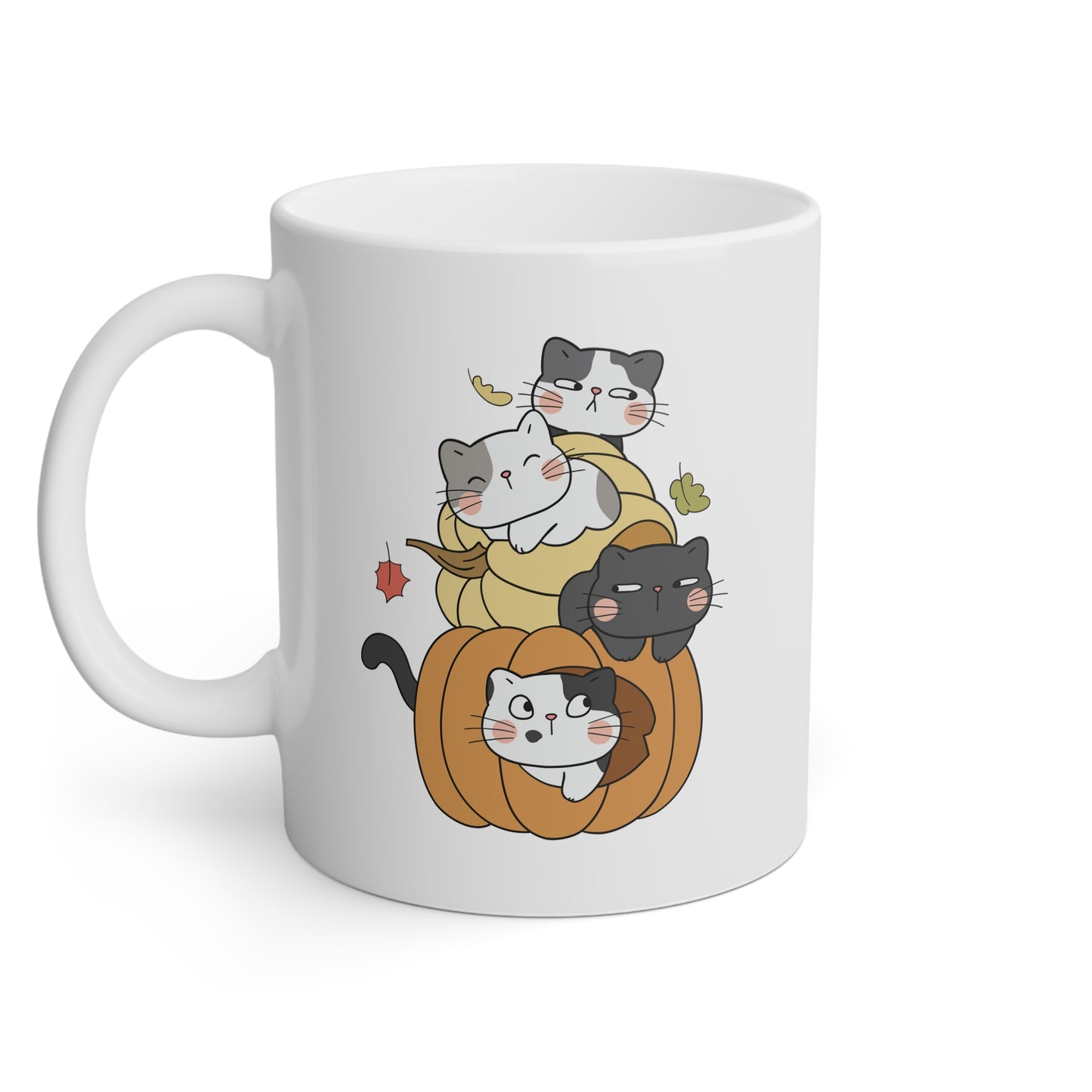 Taza con Calabazas y Gatitos para Halloween